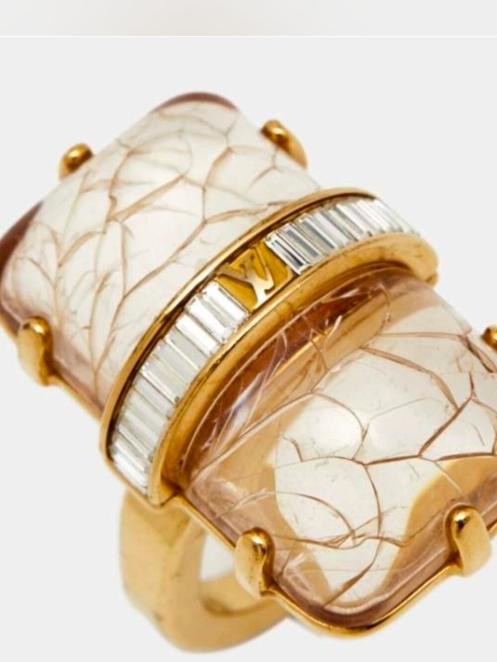 Louis Vuitton "Lock My World" Resin cocktail ring size 6